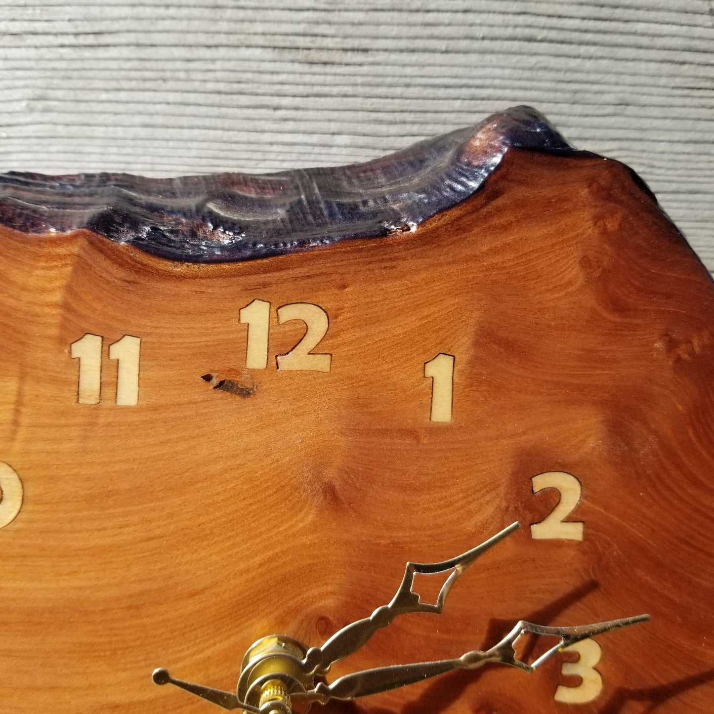 Wood Wall Clock Redwood Clock Handmade Wall Hanging Rustic Wedding Gift Burl Live Edge #559 Anniversary Small