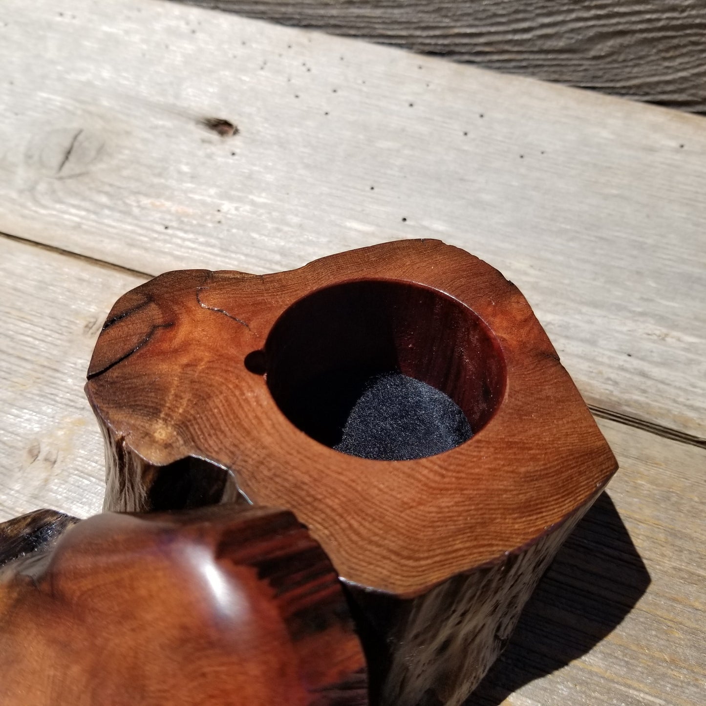 Wood Ring Box Redwood Rustic Handmade California #640 Storage Live Edge Mini Birthday Gift Christmas Gift Mother's Day Gift