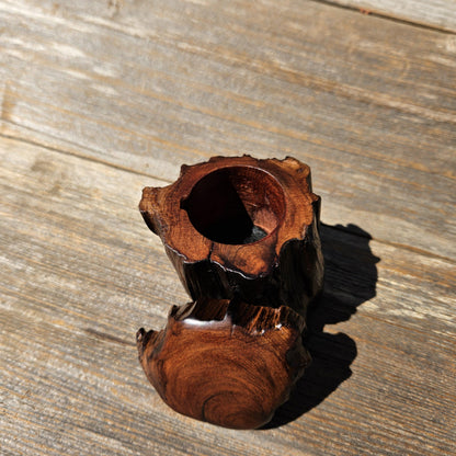 Wood Ring Box Redwood Rustic Handmade California #678 Storage Live Edge Gift