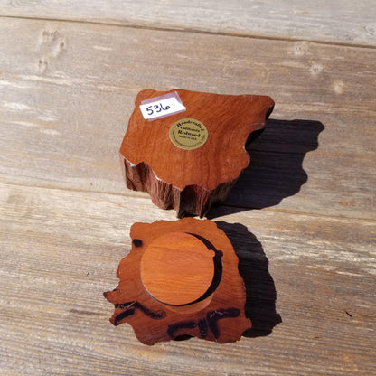 Wood Ring Box Redwood Rustic Handmade California #536 Storage Live Edge Mini Birthday Gift Christmas Gift Mother's Day Gift