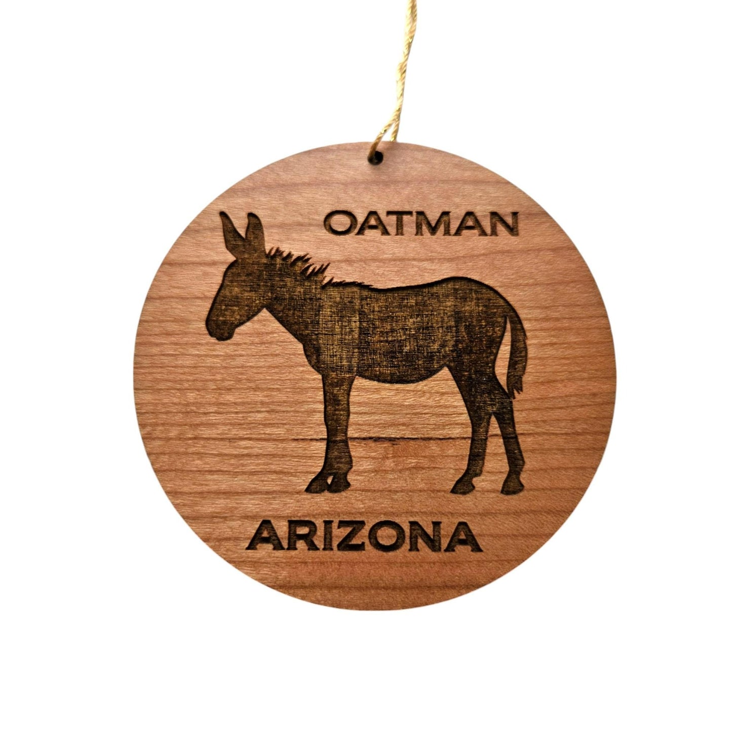 Arizona Ornament - Oatman AZ Burro - Handmade Wood Ornament Made in USA Christmas