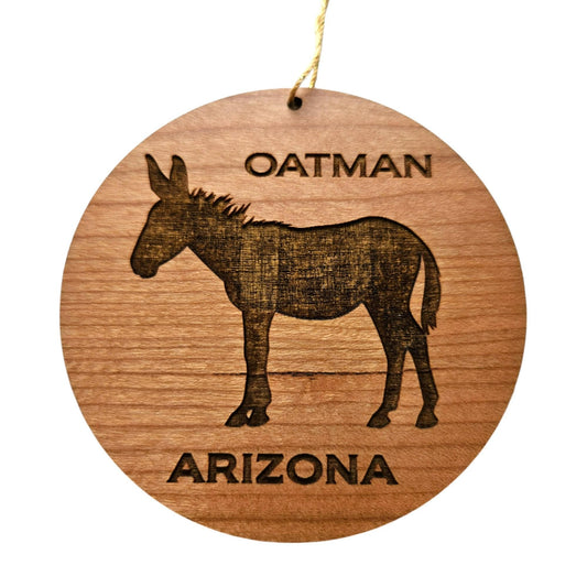 Arizona Ornament - Oatman AZ Burro - Handmade Wood Ornament Made in USA Christmas