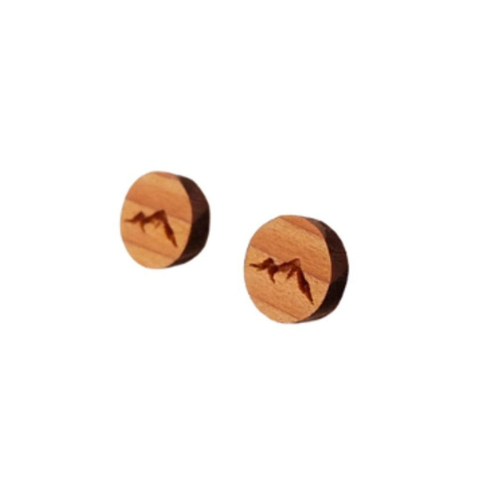 Wholesale Mountain Earrings - Wood Earrings - Stud Earrings - Souvenir Keepsake - Post Earrings