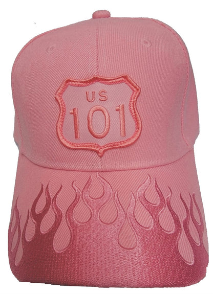 ROUTE 66 pink flame fire cap