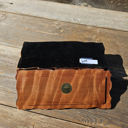 Handmade Wood Box with Redwood Tree Engraved Rustic Handmade Curly Wood #609 California Redwood Jewelry Box Storage Box