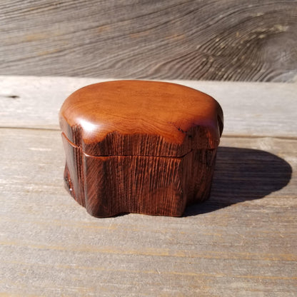 Wood Ring Box Redwood Rustic Handmade California #535 Storage Live Edge Mini Birthday Gift Christmas Gift Mother's Day Gift