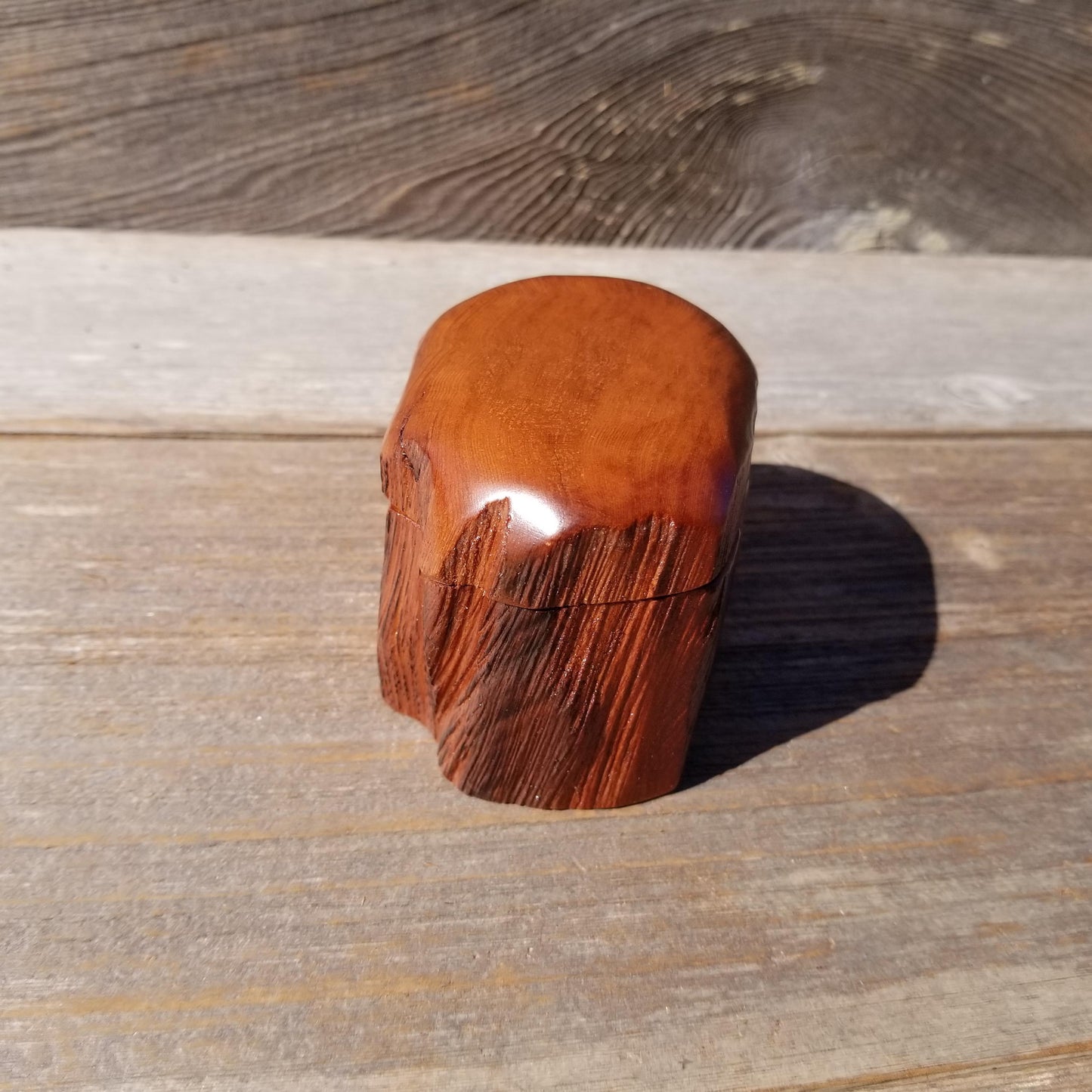 Wood Ring Box Redwood Rustic Handmade California #535 Storage Live Edge Mini Birthday Gift Christmas Gift Mother's Day Gift