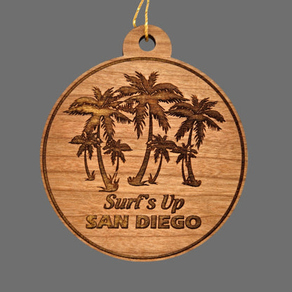 Wholesale San Diego Surfs Up Palm Trees Ornament Souvenir