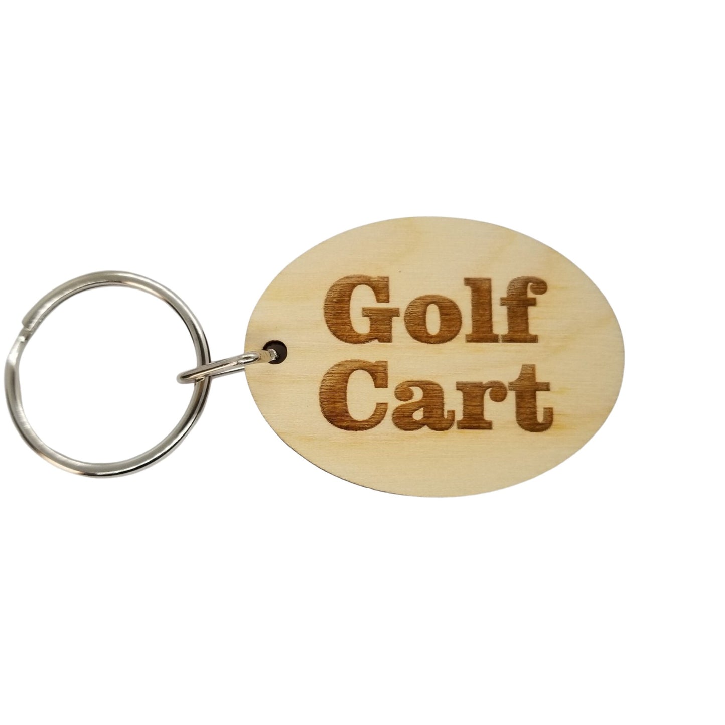 Golf Cart Wood Keychain Key Ring Keychain Gift - Key Chain Key Tag Key Ring Key Fob - Golf Cart Text Key Marker