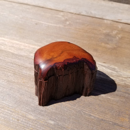 Wood Ring Box Redwood Rustic Handmade California Storage Live Edge Mini #359 Birthday Gift Christmas Gift Mother's Day Gift