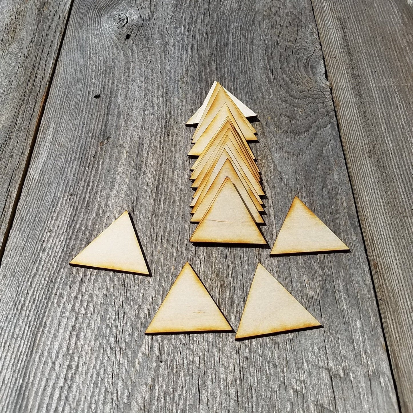 Wood Cutout Triangles - 2 Inch - Unfinished Wood - Lot of 12 - Wood Blank Craft Projects - DIY - Make Your Own - Teacher Supplies