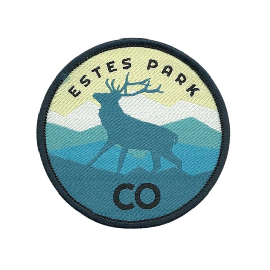 Colorado Patch – Estes Park Colorado Souvenir – Travel Iron On Applique CO Patch Embellishment 2.5" Circle Rocky Mountains National Park