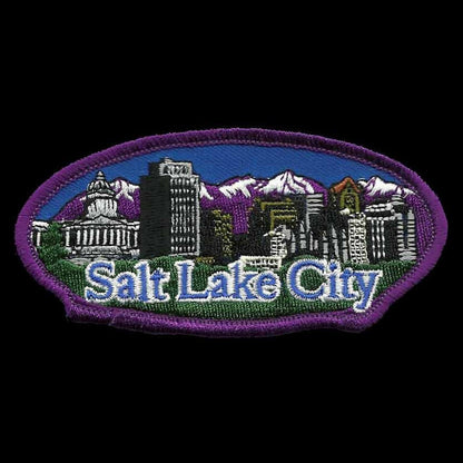 Salt Lake City Utah Patch – SLC UT Skyline – Travel Patch Iron On 4″