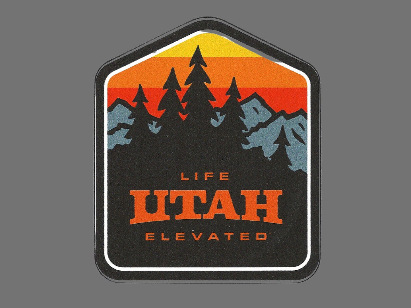 Utah Decal – Life Elevated - Travel Sticker – UT Souvenir Decal – Travel Gift 3.25" Made in USA Retro Car Decal Water Bottle