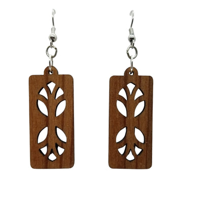 Wood Earrings - Cutout Branches or Tree Earrings - Dangle Earrings - CA Souvenir Keepsake - Anniversary Gift