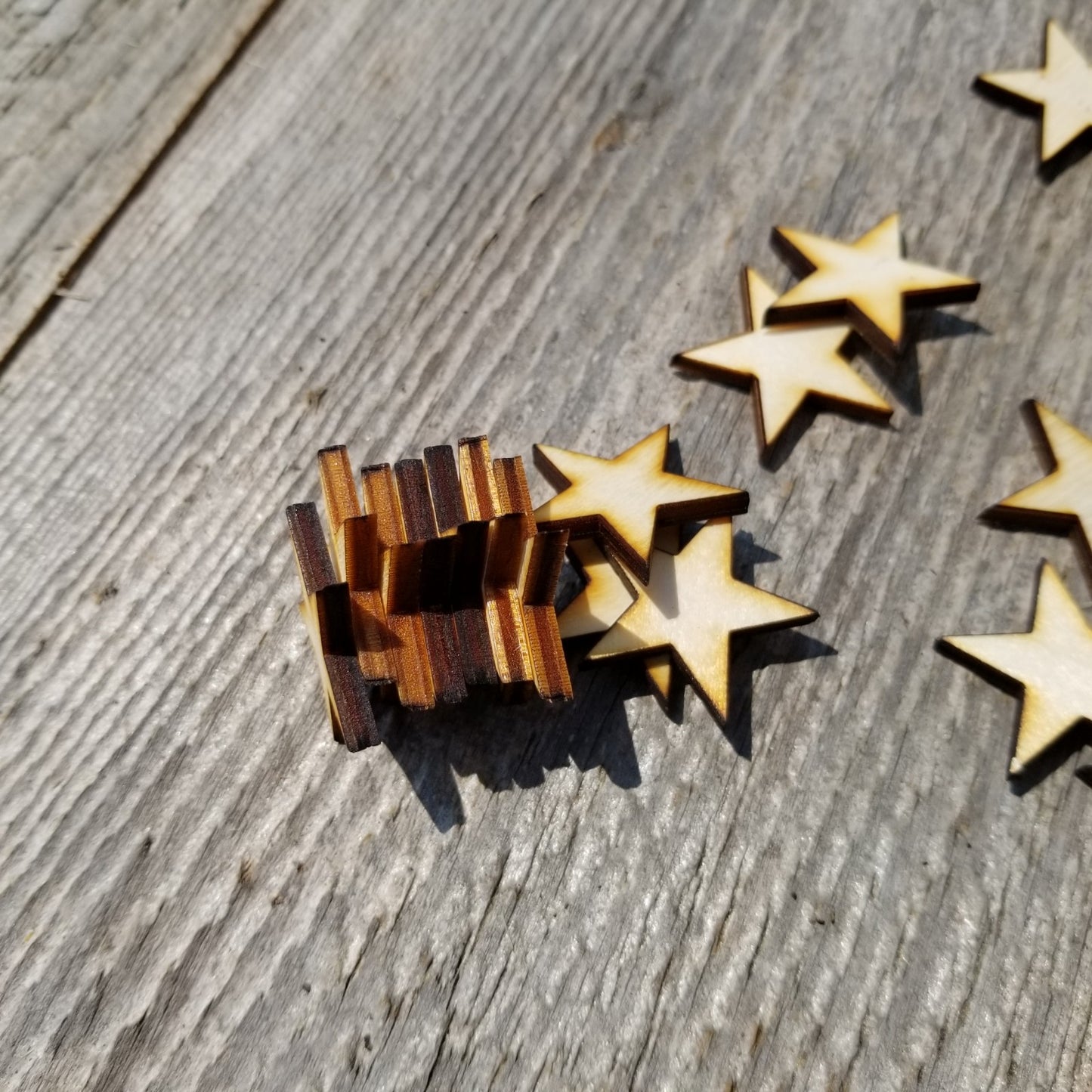 Wood Cutout Stars - 1 Inch - Unfinished Wood - Lot of 24 - Craft Projects - DIY