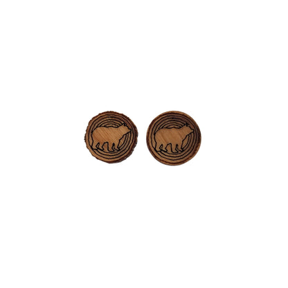 Bear Limb Earrings - Cherry Wood Earrings - Stud Earrings - Post Earrings - Faux Limb Bear Earrings