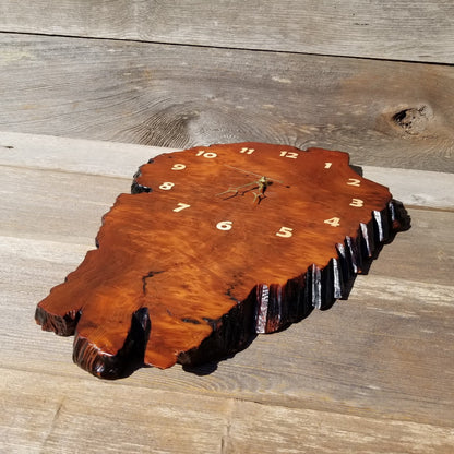 Wood Wall Clock Redwood Burl Hanging Art Rustic Slab #491 Anniversary Gift One of a Kind Unique Gift Handmade LG