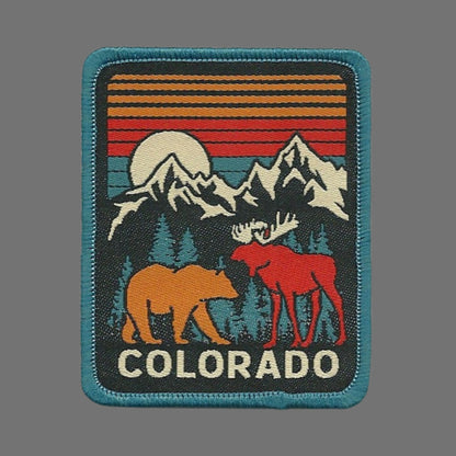 Colorado Patch – CO Travel Souvenir Patch 2.75" Iron On Sew On Embellishment Applique Retro Mountains Bear Moose