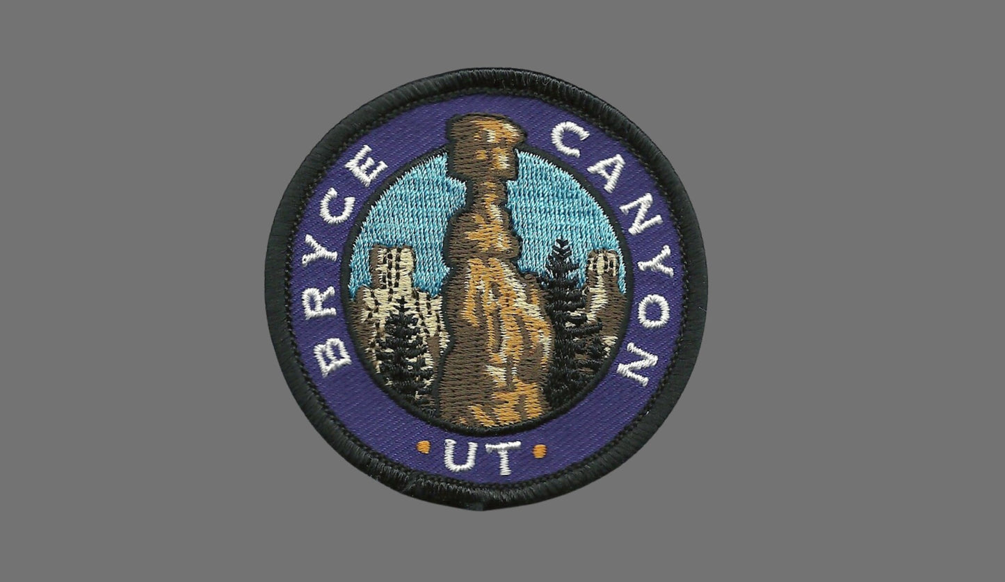 Bryce Canyon National Park – Thors Hammer Utah Travel Patch Iron On – UT Souvenir Patch – Embellishment Applique – 2.5″ Badge Accessory