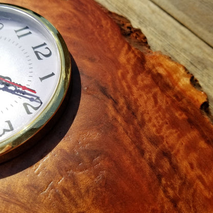 Wood Clock For the Desk or Mantle Handmade California Redwood Burl Table Shelf Birthday Gift Wedding Gift Engagement Gift #198