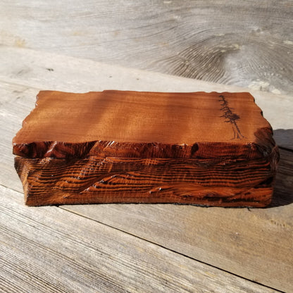 Wood Jewelry Box Redwood Tree Engraved Rustic Handmade Curly Wood #436 Mens Valet Christmas Gift 5th Anniversary