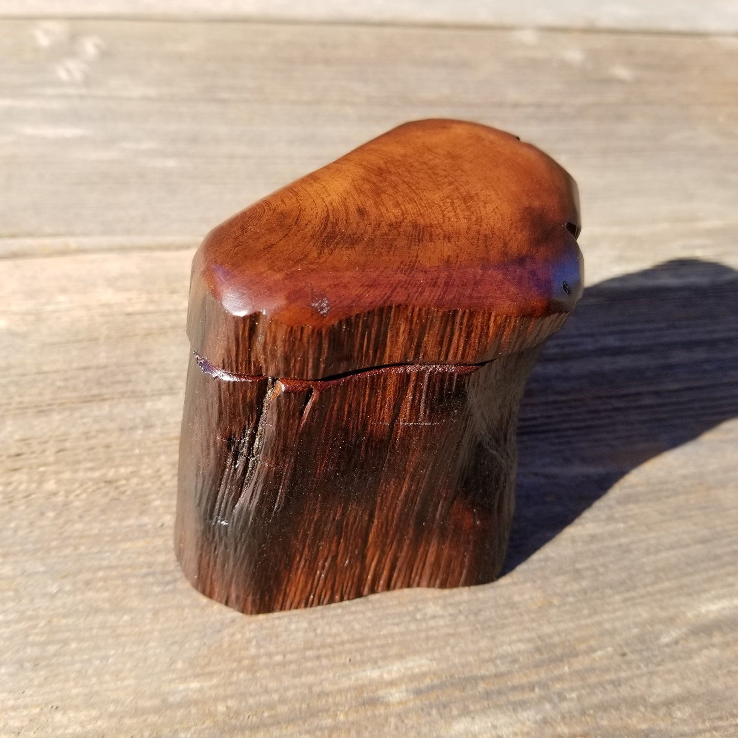 Wood Ring Box Redwood Rustic Handmade California Redwood Jewelry Box Storage Box Token Ashes #320