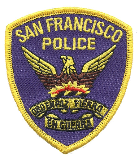 San Francisco Patch - California Souvenir - Police Shield Souvenir Badge Emblem Applique