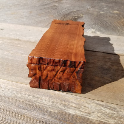 Wood Jewelry Box Redwood Tree Engraved Rustic Handmade Curly Wood #437 Mens Valet Christmas Gift 5th Anniversary