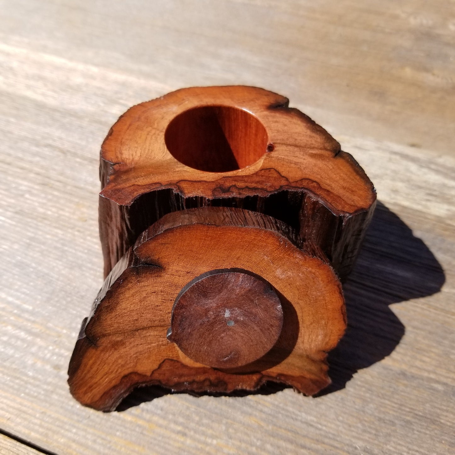 Wood Ring Box Redwood Rustic Handmade California Storage Live Edge Mini #359 Birthday Gift Christmas Gift Mother's Day Gift