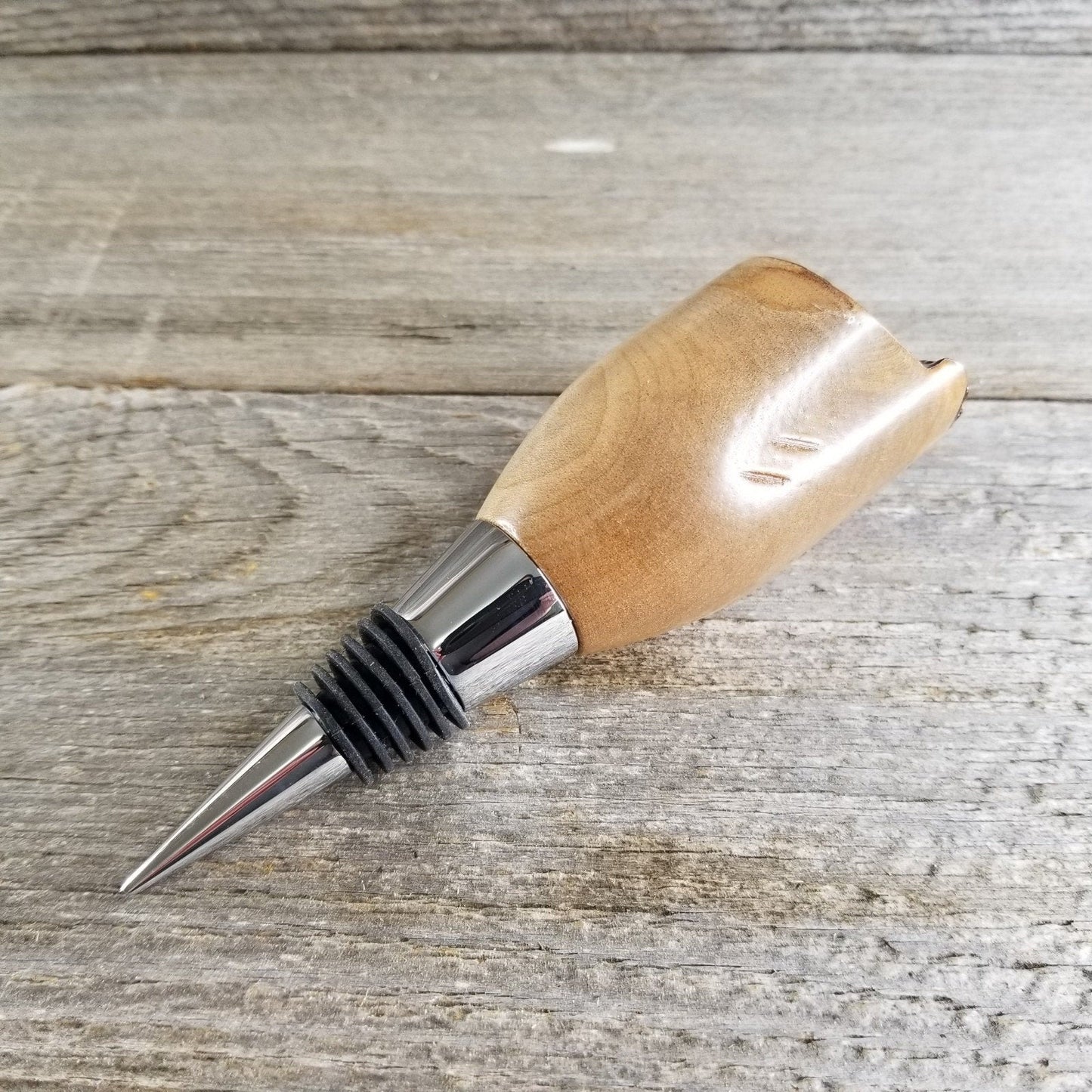 Maple Wine Stopper - Rustic Wood - Wedding Gift  #312 Handmade Wood Gift