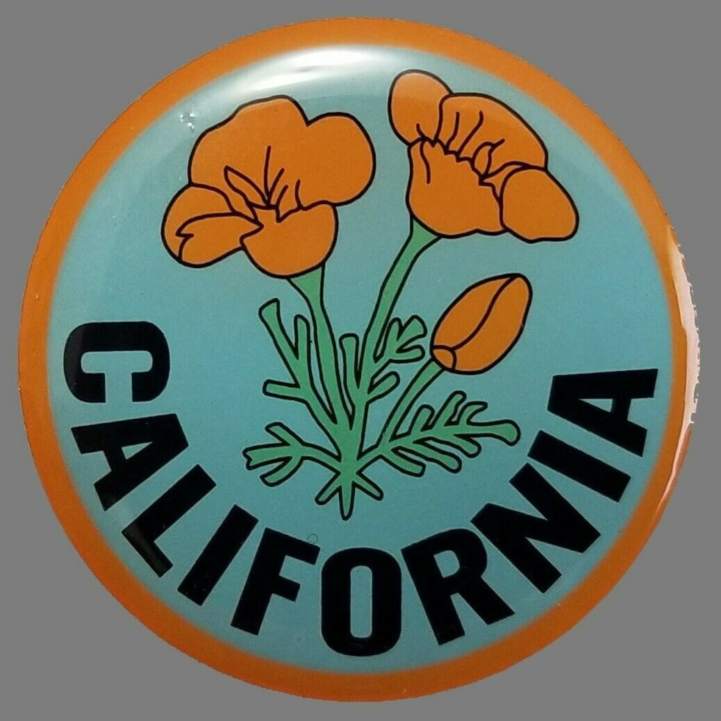 California Pin - CA Poppy State Flower Metal Souvenir Hat Pin Lapel Pin Poppies