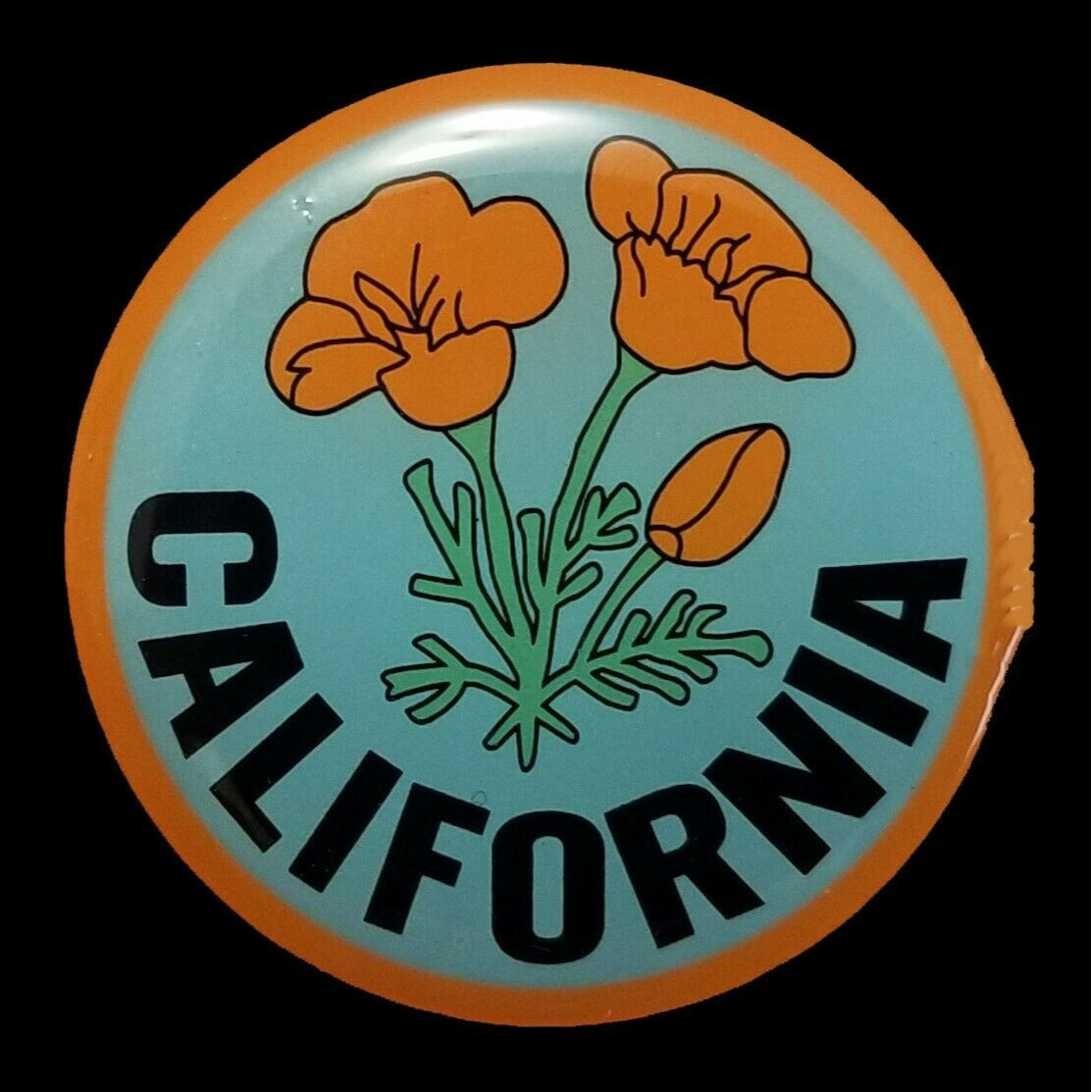 California Pin - CA Poppy State Flower Metal Souvenir Hat Pin Lapel Pin Poppies