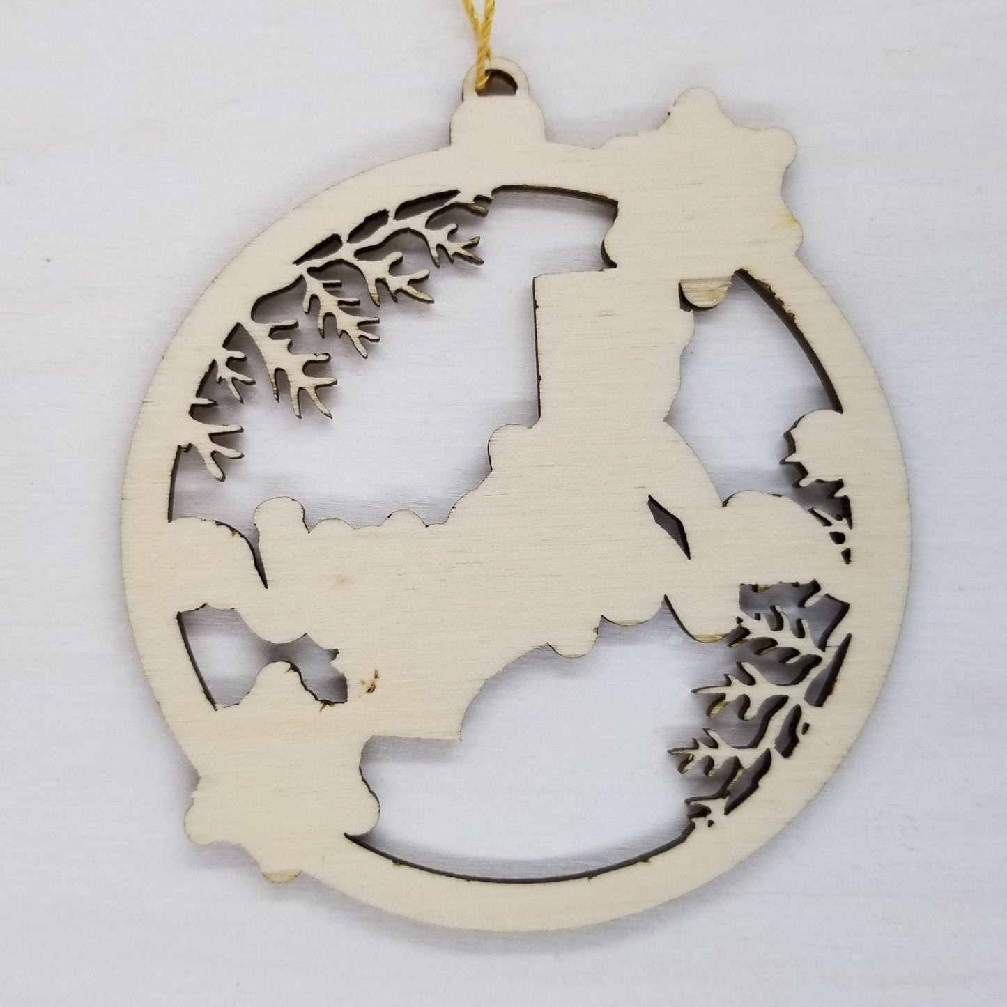 Wholesale California Wood Ornament -  CA State Shape with Snowflakes Cutout - Wood Souvenir