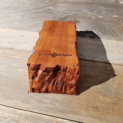 Wood Jewelry Box Redwood Tree Engraved Rustic Handmade Curly Wood #437 Mens Valet Christmas Gift 5th Anniversary