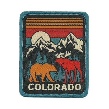 Colorado Patch – CO Travel Souvenir Patch 2.75" Iron On Sew On Embellishment Applique Retro Mountains Bear Moose