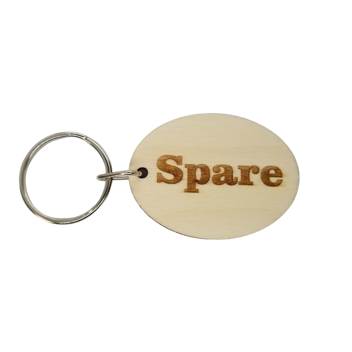 Spare Wood Keychain Key Ring Keychain Gift - Key Chain Key Tag Key Ring Key Fob - Spare Text Key Marker