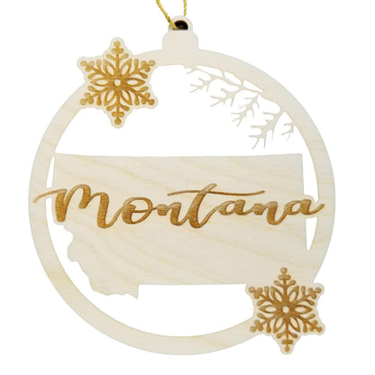 Wholesale Montana Ornament - State Shape with Snowflakes Cutout MT Souvenir