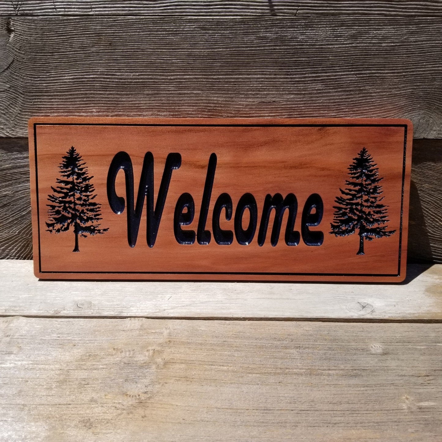 Welcome Sign - Carved Sign - Handmade - California Redwood - Housewarming Gift - Wedding Gift