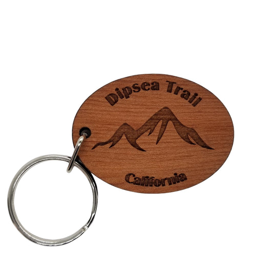 Dipsea Trail Keychain California Mountains Handmade Wood Keyring Souvenir Mountains Hiking Mill Valley CA Muir Woods San Francisco Key Tag