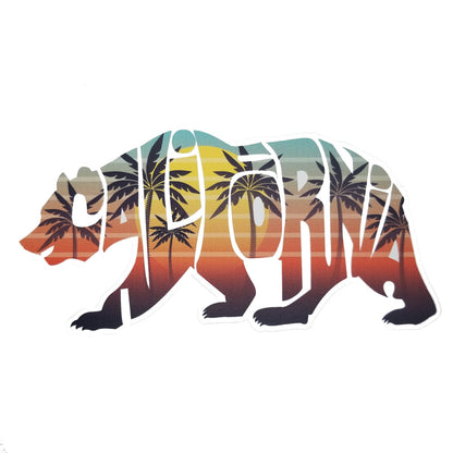 California Decal – CA Bear - Travel Sticker – Souvenir Sticker – CA Decal – Travel Gift 5" Made in USA Retro Postcard Bear Cutout