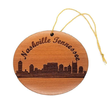 Nashville Tennessee Ornament Nashville Skyline Handmade Wood Ornament Made in USA TN Christmas Souvenir Laser Cut