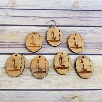 Yaquina Head Lighthouse Wood Keychain Tallest Lighthouse Myrtlewood Oregon Coast Souvenir Travel Gift