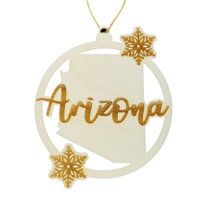 Wholesale Arizona Ornament - State Shape with Snowflakes Cutout AZ Souvenir