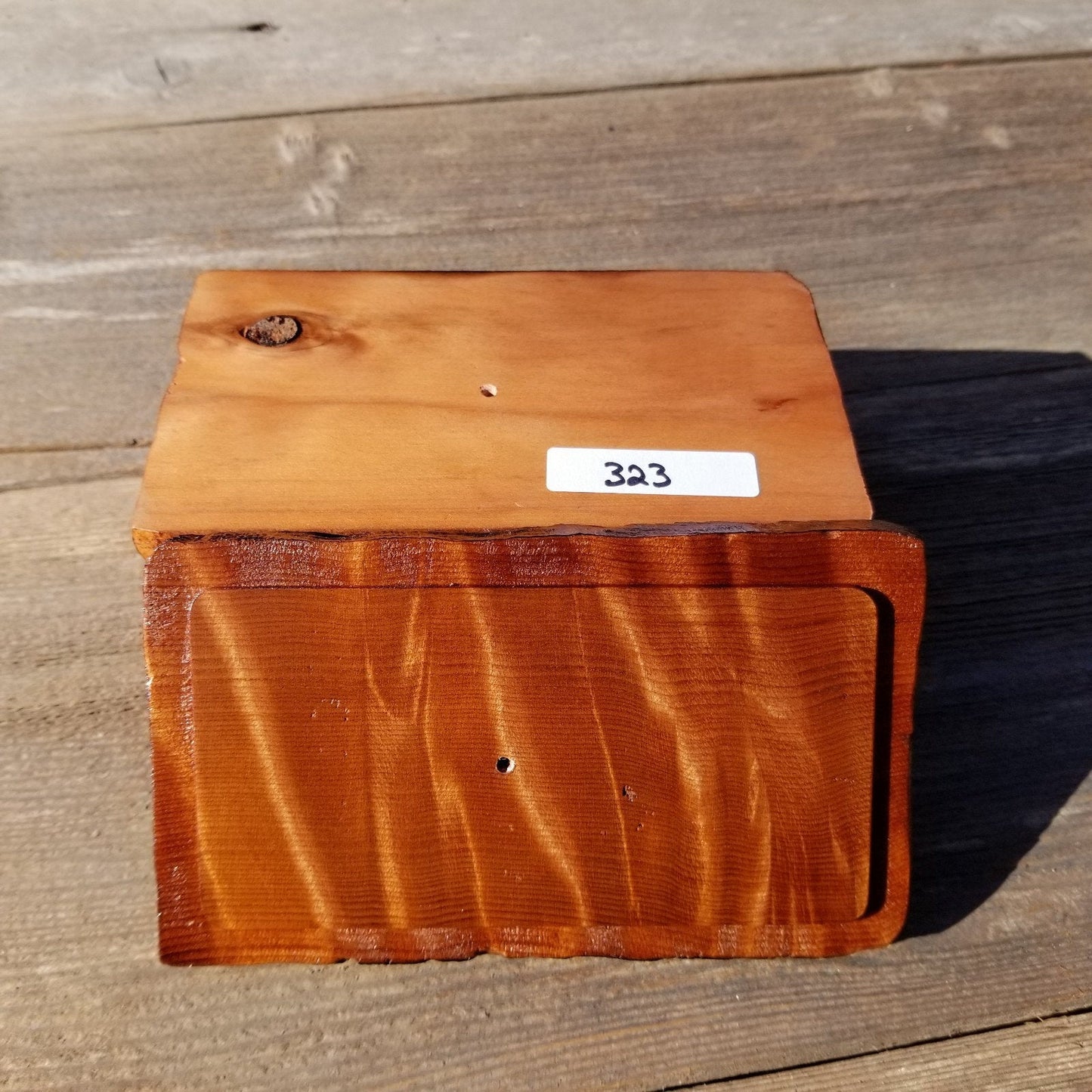 Handmade Wood Box with Redwood Rustic Handmade Jewelry Box California Redwood Jewelry Box Storage Box Limb Box #323 Coin Box