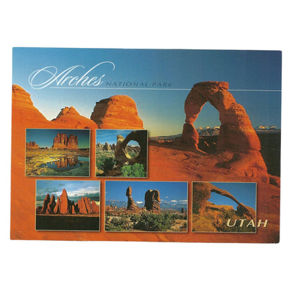 Arches National Park Postcard UT 5x7 Utah Jumbo Multi Scene Large - Great for Crafting - Decoupage - Scrapbooking Supply Rock Formation