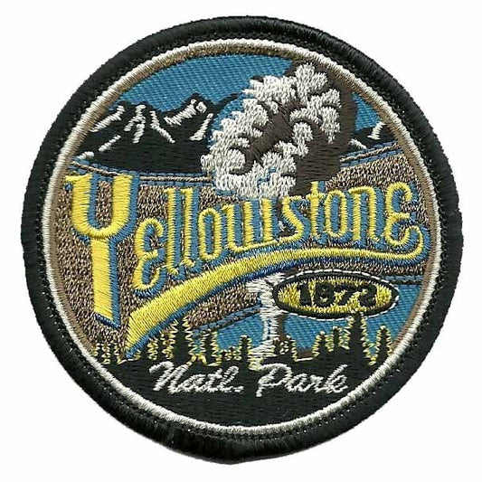 Wyoming Patch – WY Yellowstone National Park - Travel Patch – Souvenir Patch 3" Iron On Montana Idaho Sew On Embellishment Applique