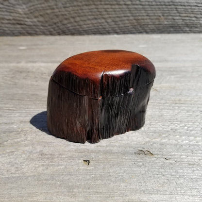 Wood Ring Box Redwood Rustic Handmade California Storage #272 Engagement Birthday Gift Mother's Day Gift Gift for Friend