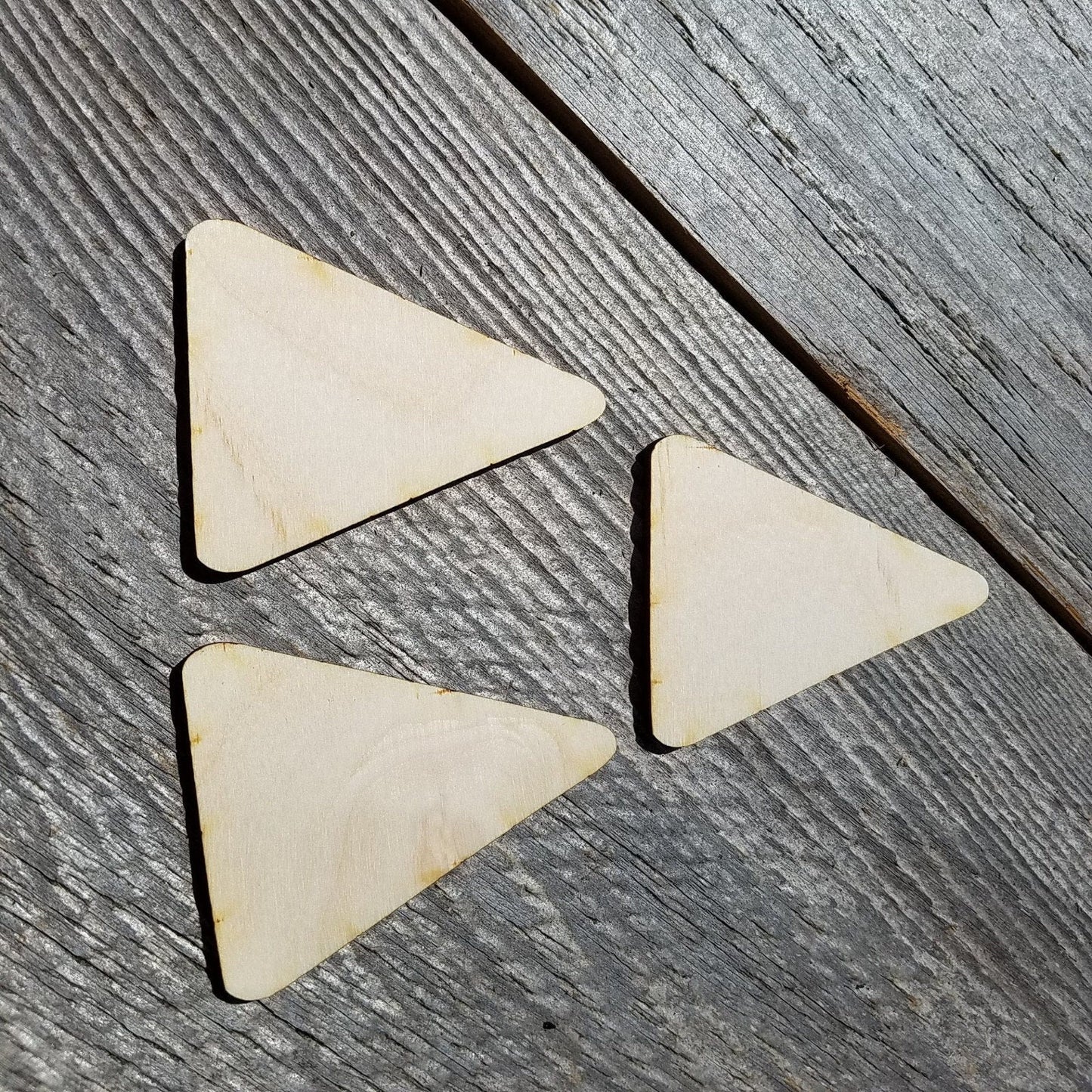 Wood Cutout Triangles - 2.5 Inch - Unfinished Wood - Lot of 12 - Wood Blank Craft Projects - DIY - Make Your Own - Teacher Supplies