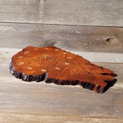 Wood Wall Clock Redwood Burl Hanging Art Rustic Slab #491 Anniversary Gift One of a Kind Unique Gift Handmade LG